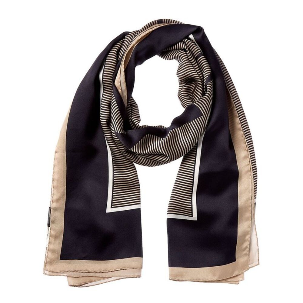 Saint Laurent Cassandre Striped Silk Stole